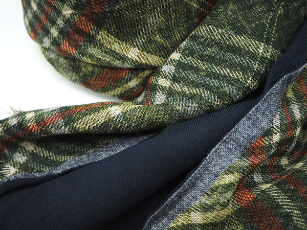 Green blue double layer scarf