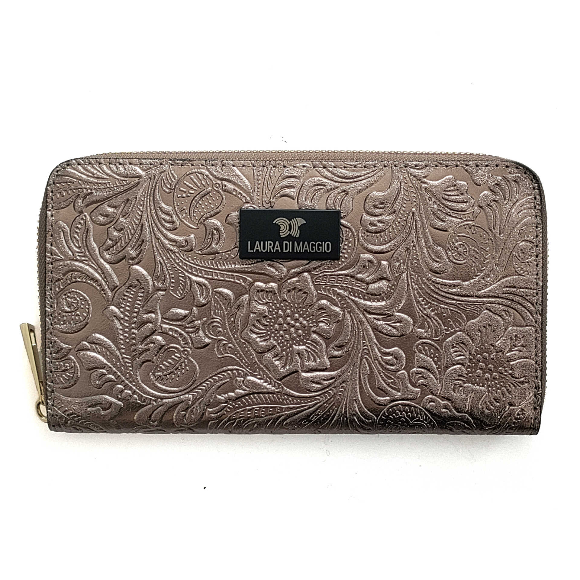 PORTAFOGLIO Grande in pelle laminata bronzo