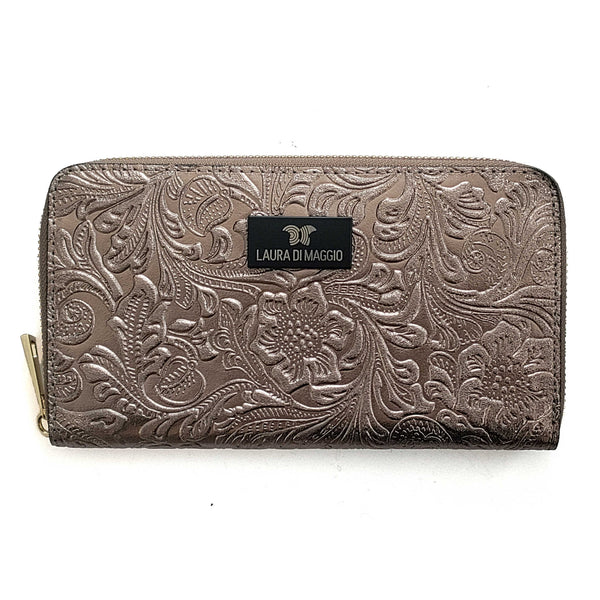 Large WALLET in bronze laminated leather