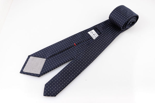 Midnight blue polka dot tie 