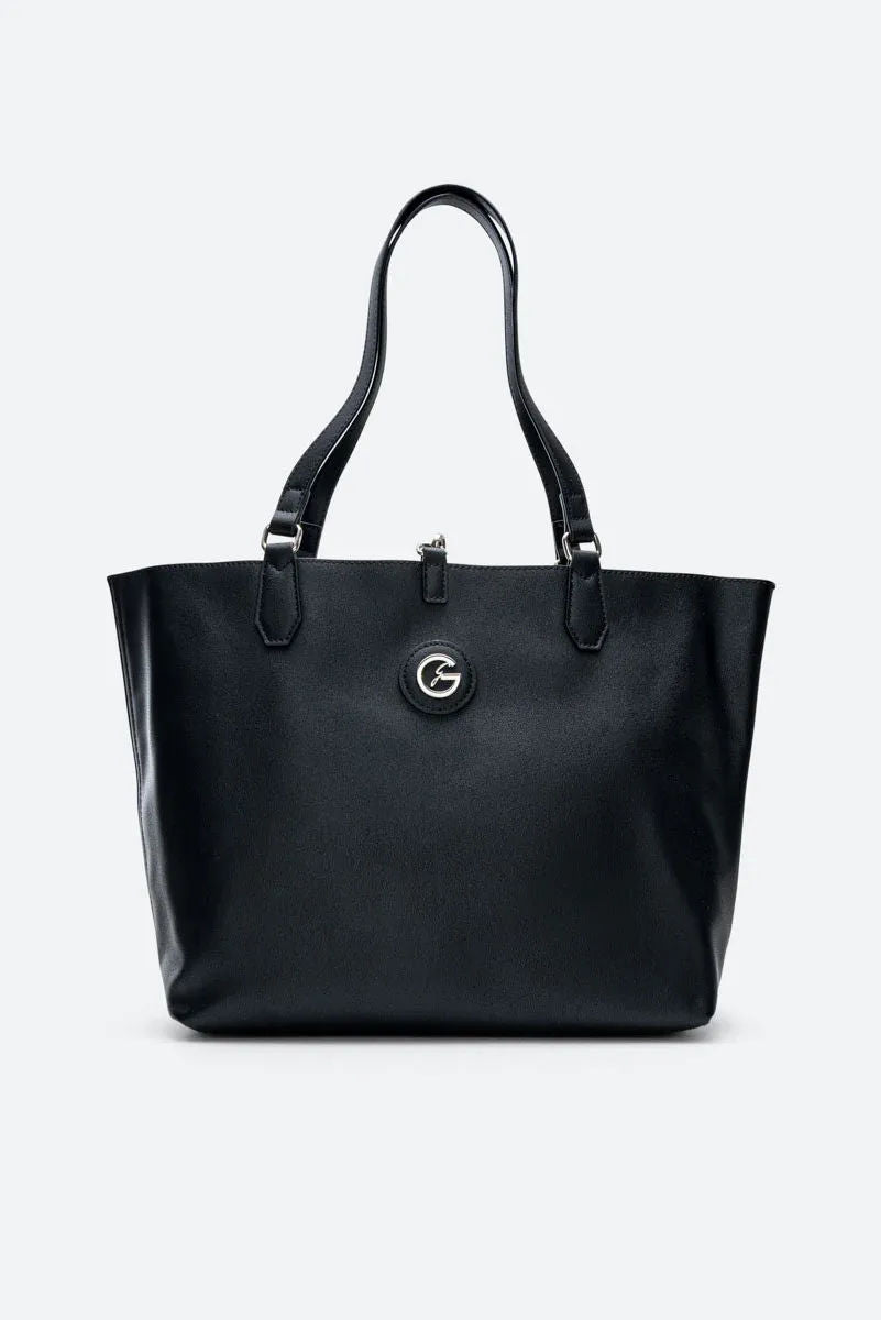 Teodosia Reversible Black Small Shopping Bag