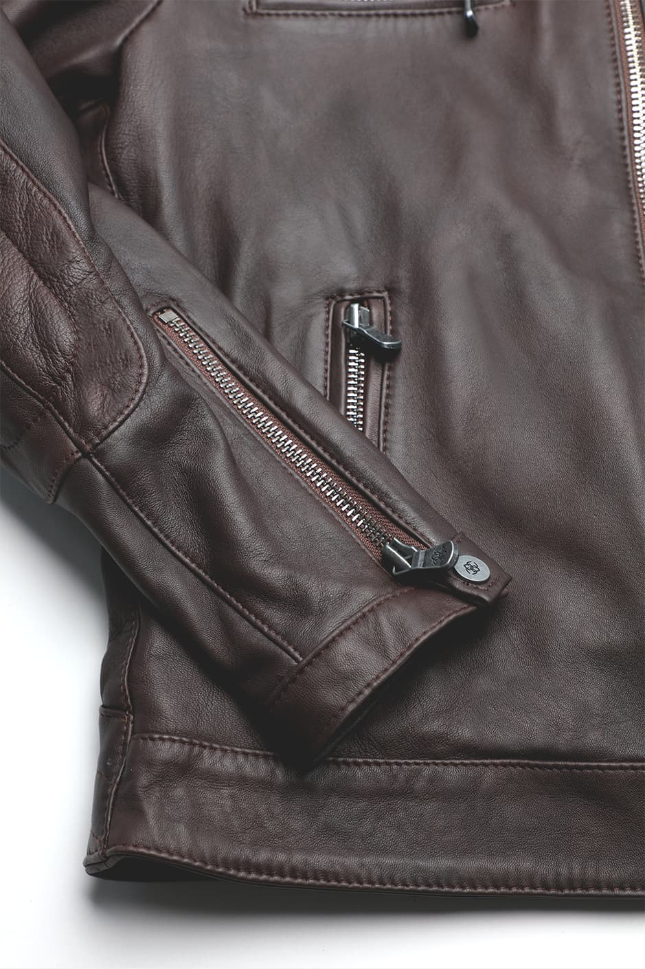 Michele Leather Jacket with Stitching