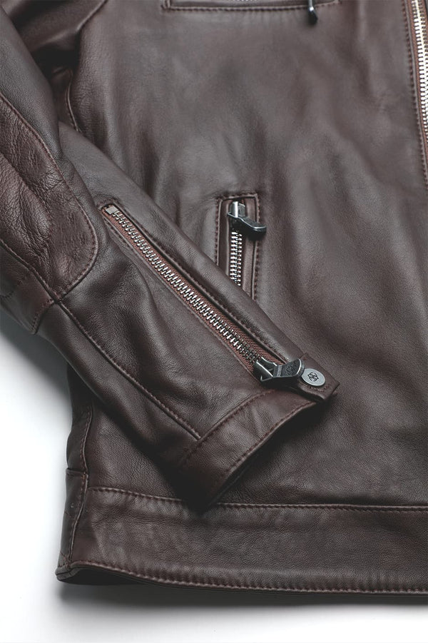 Michele Leather Jacket with Stitching