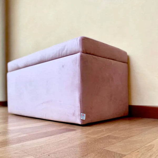 PANDORA 84 MF, Pouf Contenitore Rettangolare in Microfibra 84x42 h42
