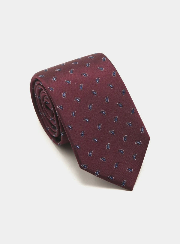 Patterned silk tie