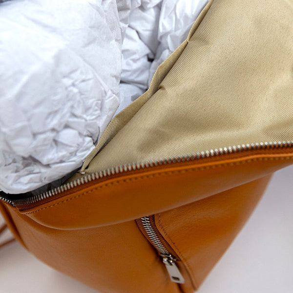 MAX - Zaino in pelle nappa cuoio chiaro