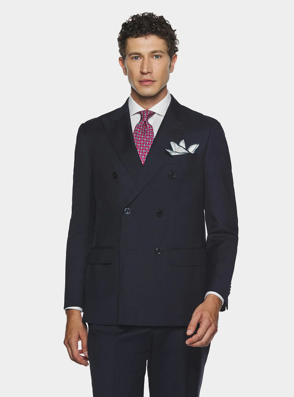Blue double-breasted suit
