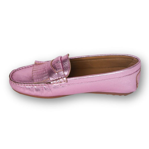 MastroDomenico Women's Handmade Moccasins - Pink Tourmaline