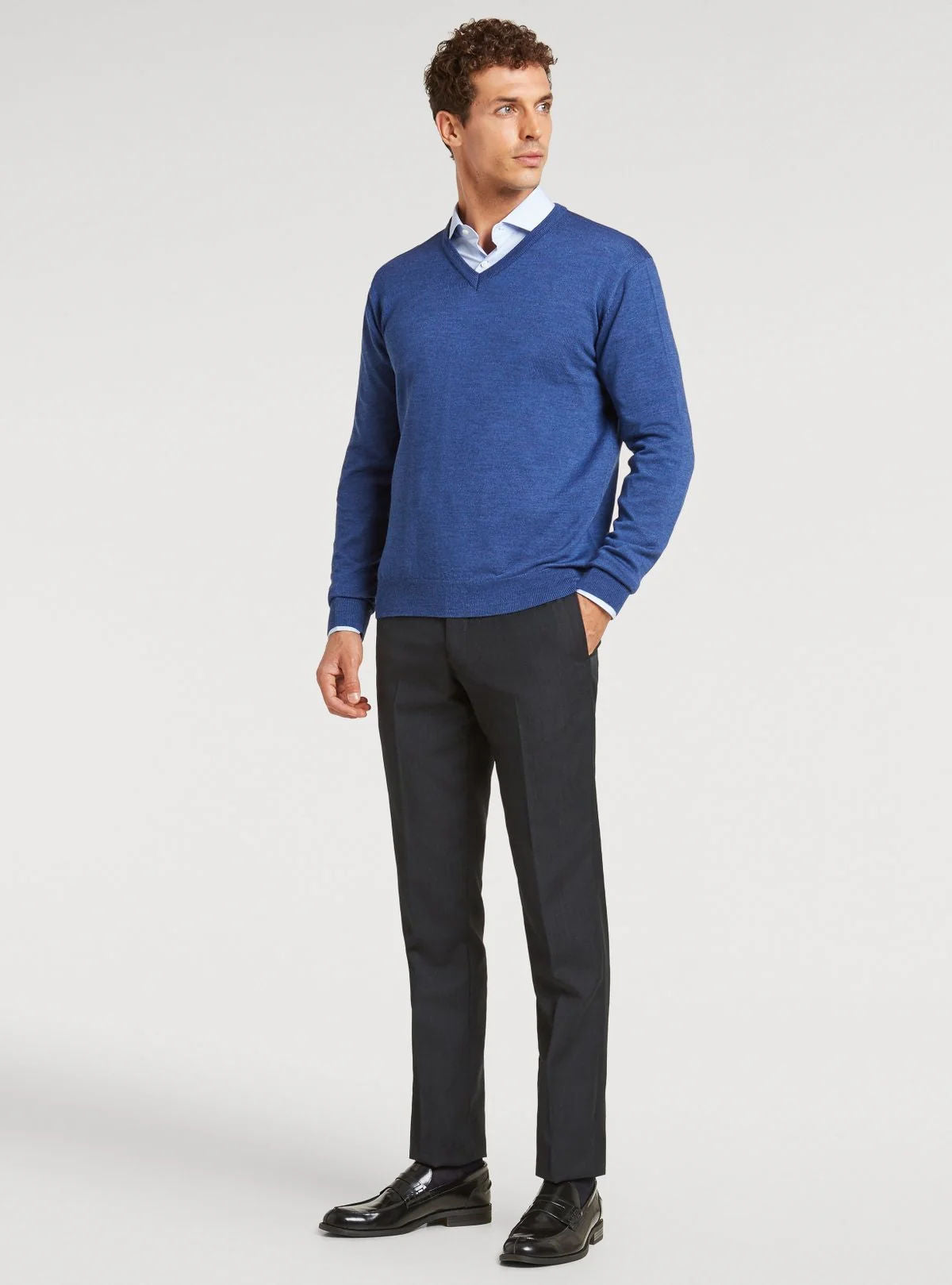Merino wool V-neck sweater