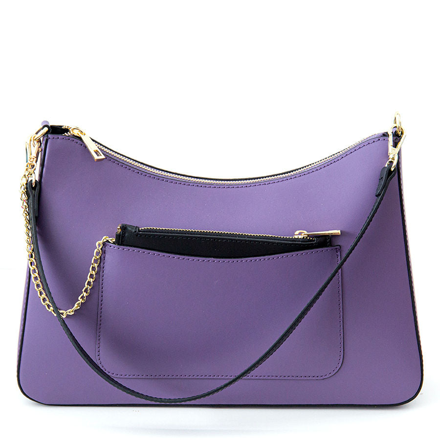LENA - Elegant purple leather shoulder bag
