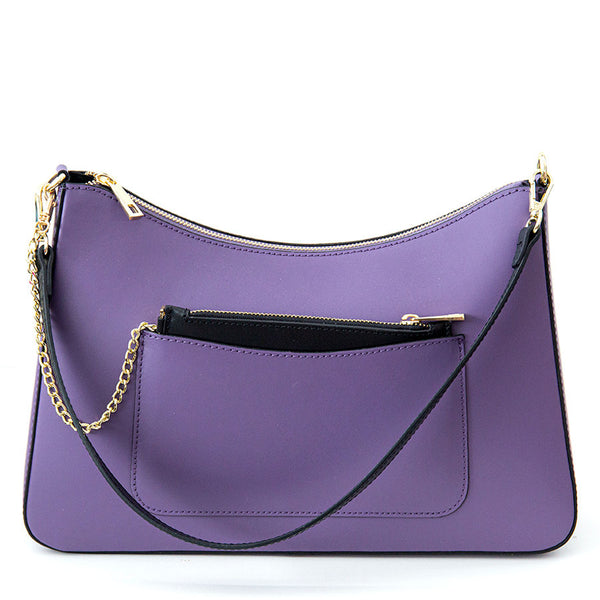 LENA - Elegant purple leather shoulder bag