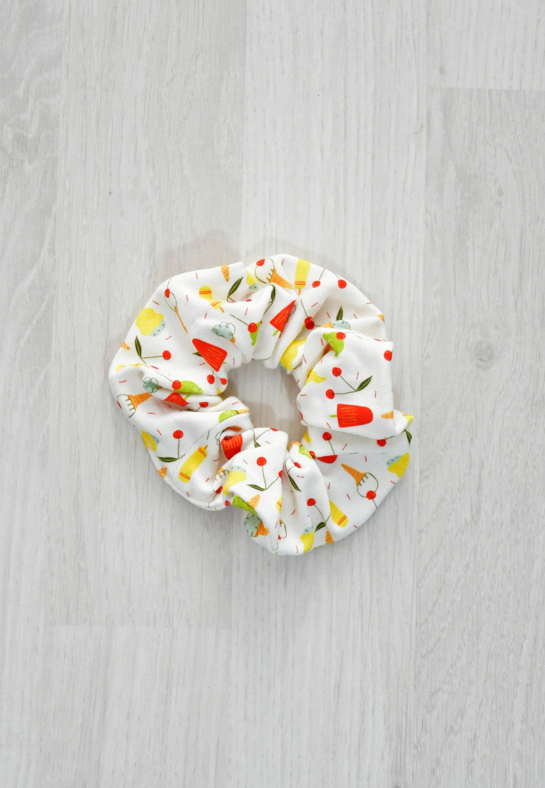Bamboo chouchou (scrunchie) - Ice cream - Blue balloon