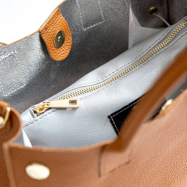 SAM IT - Leather Studded Shopping Bag