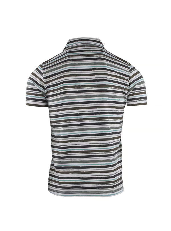 MULTI-STRIPE JERSEY SHORT-SLEEVE POLO