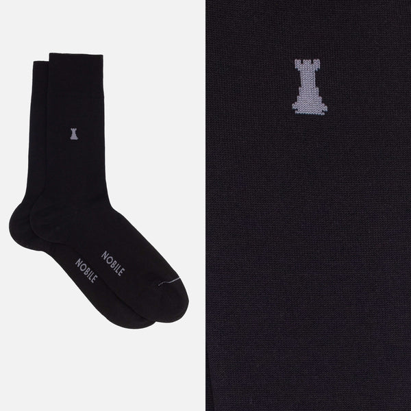 Basic Box of 6 short socks - 3 x Plain Black / 3 x Plain Blue