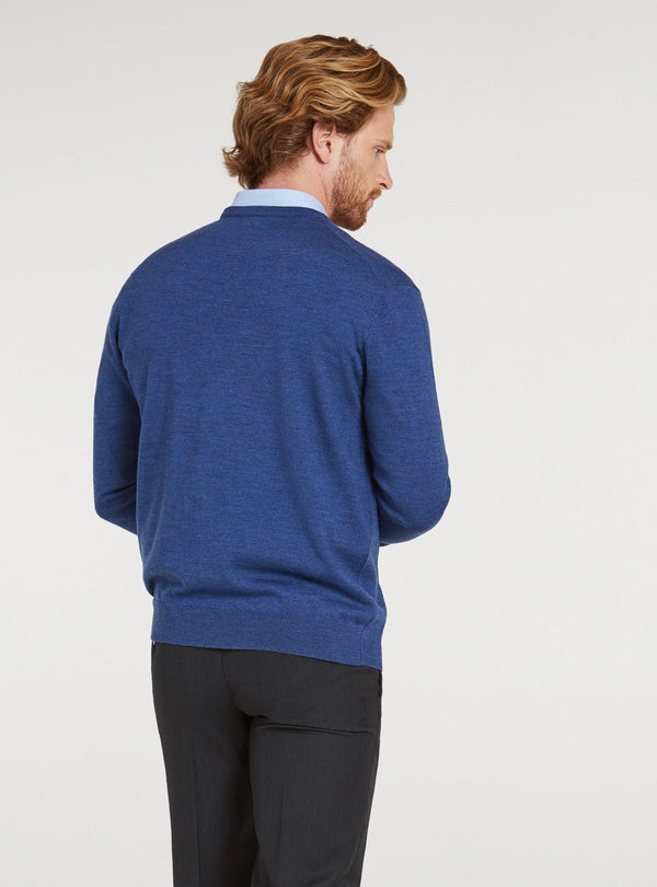 Crewneck sweater in pure merino wool