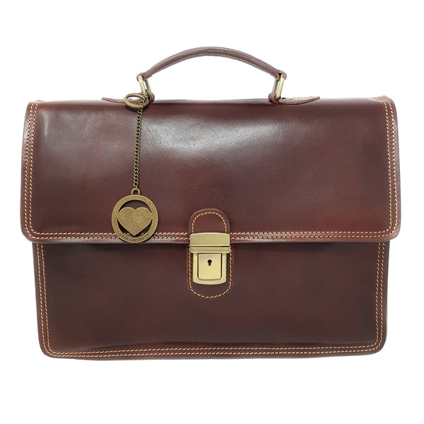24 Hour Work Bag Men's Document Holder Leather Briefcase - 39x29x8 Cm - G904 