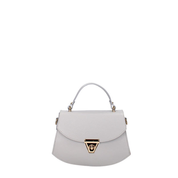 Small Leather Women's Handbag with Twist Closure - 7202. 