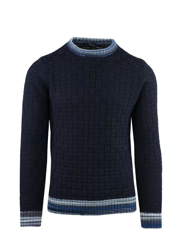CREW NECK WITH CHECKED AND PRINTED RUFFLES