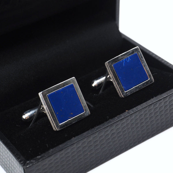 Blue square cufflinks