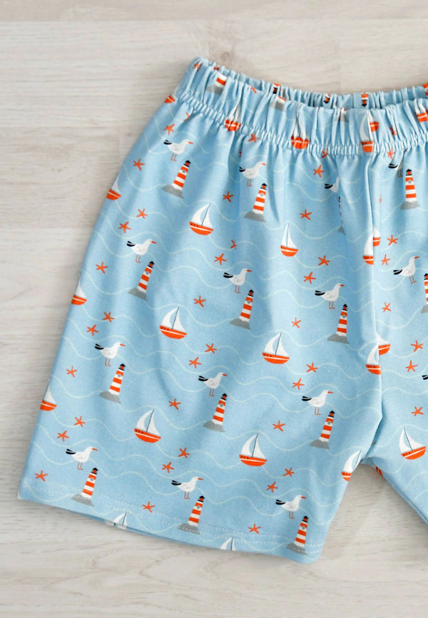 Two-piece bamboo pajamas - Sea - Blue balloon