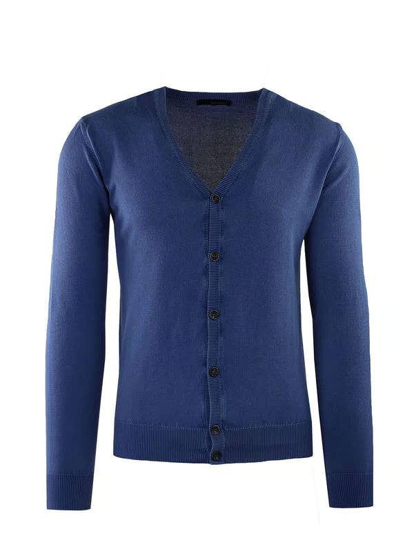 PURE COTTON CARDIGAN WITH DELAVE' EFFECT