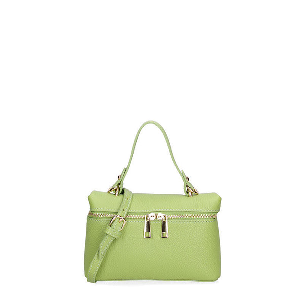 Women's Small Leather Clutch Bag with Double Zip Closure - 07160. 