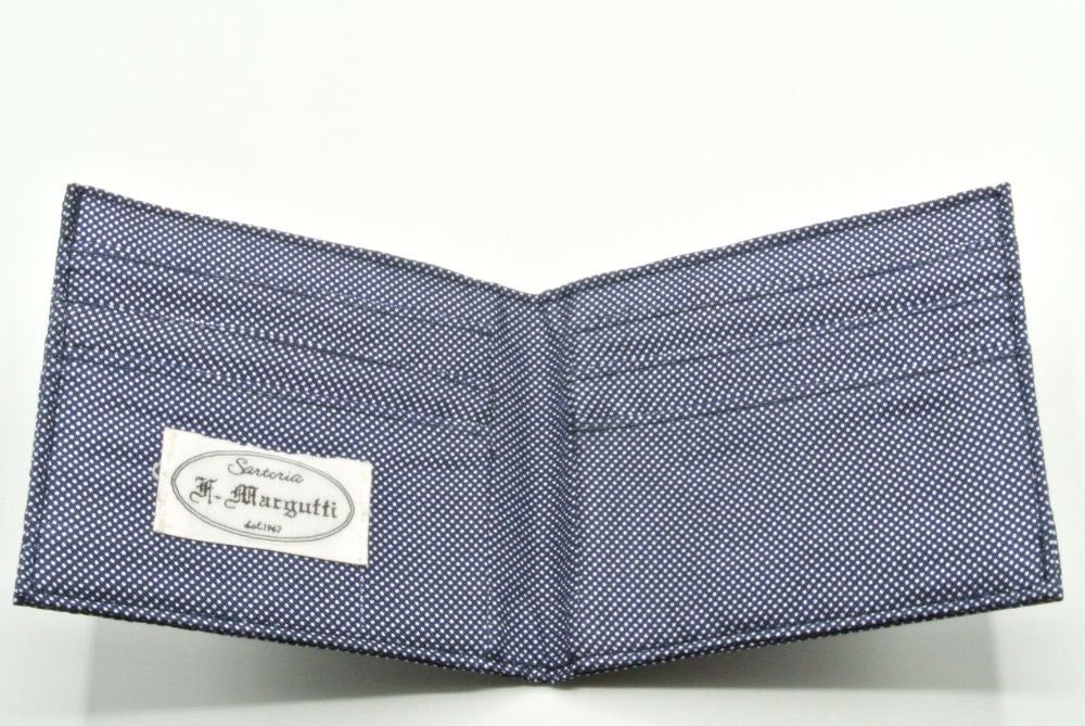 Blue card holder in pure silk