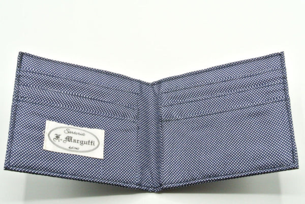 Portacarte blu in pura seta