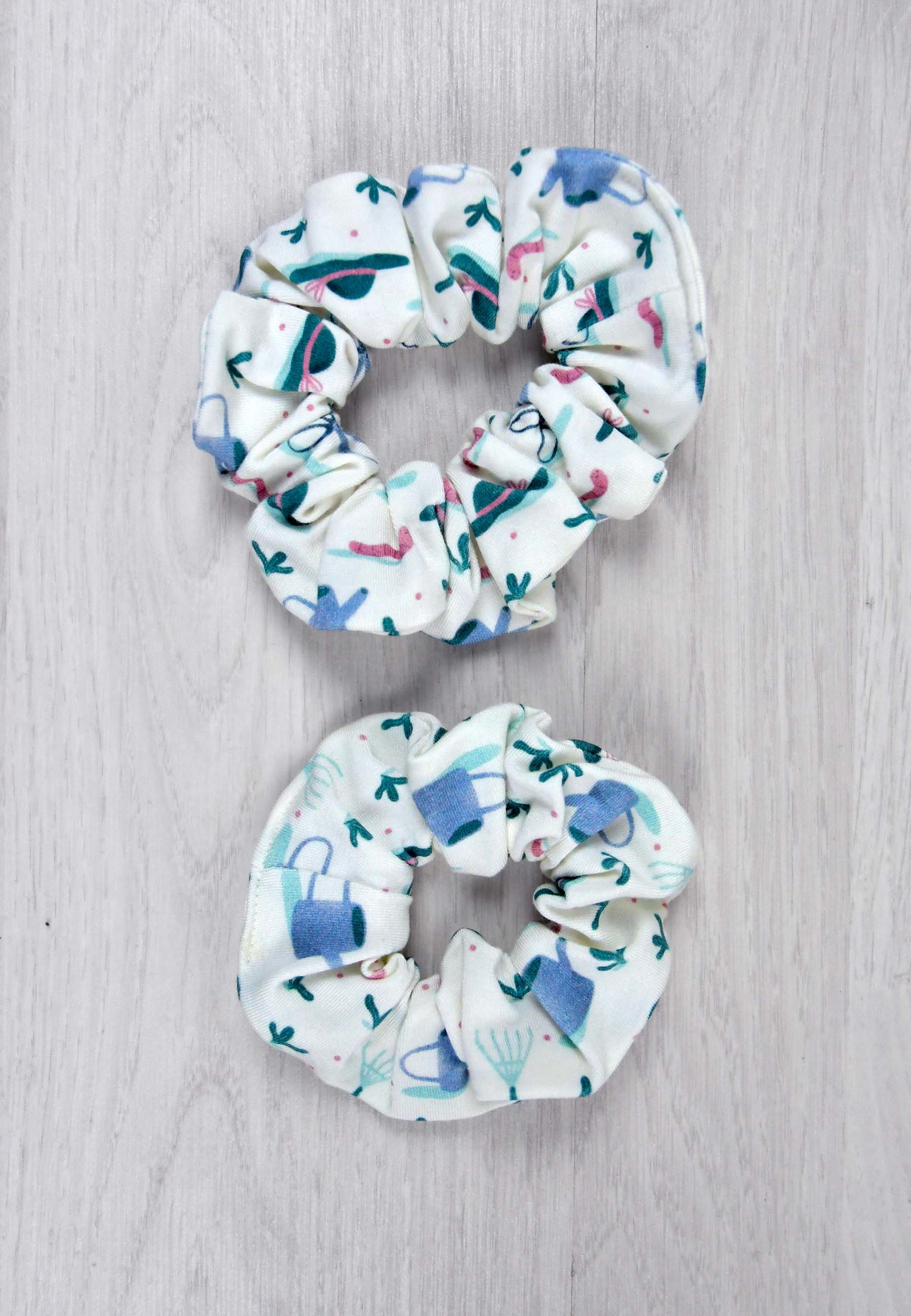 Chouchou (scrunchie) in bamboo - In the garden - Blue balloon