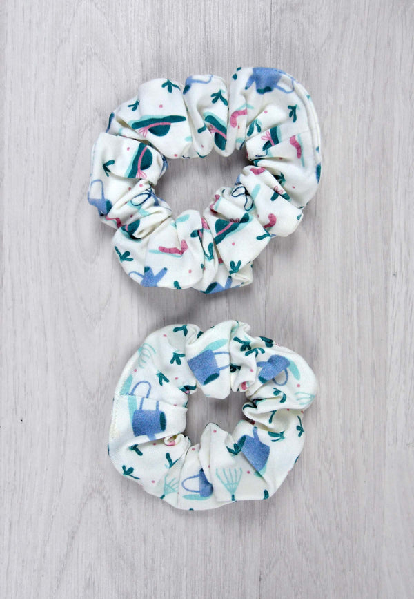 Chouchou (scrunchie) in bambù - In giardino - Palloncino blu