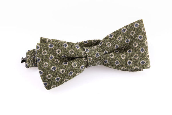 Pure green wool bow tie