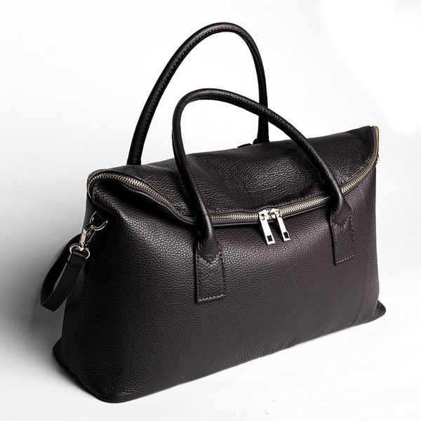 LUX - Black Dollar Leather Shopping Bag