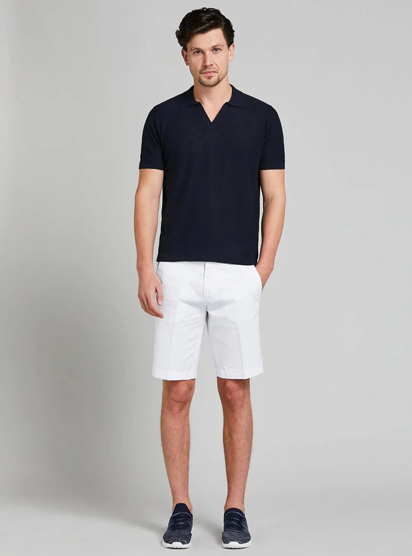 Polo in maglia in cotone e lino
