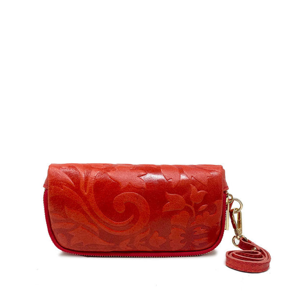 Large wallet in Floral print leather with double zip - 80071. 