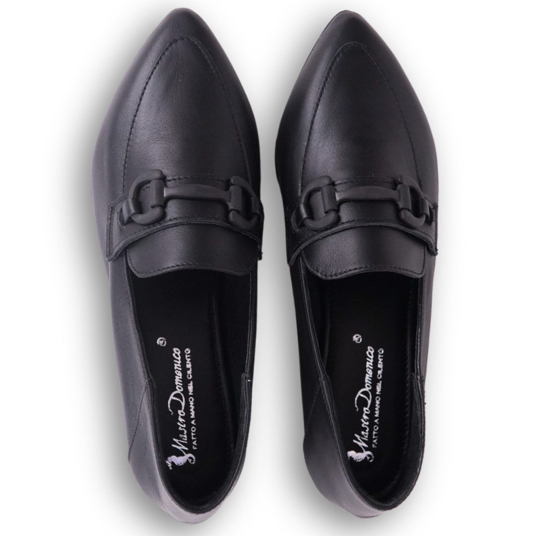 MastroDomenico Women's Handmade Moccasins - Black Diamond