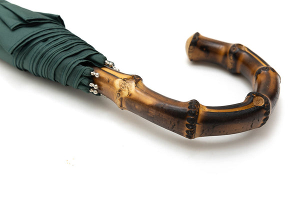 Mario Talarico folding umbrella green bamboo handle