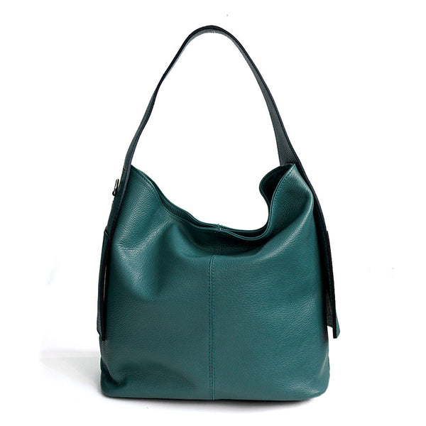 OTTA - Sacca con tasche in pelle petrolio