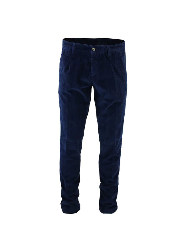 VELVET PANTS WITH STACKED CORDUROY
