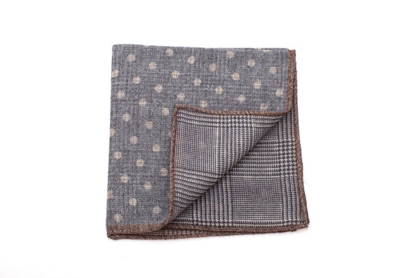 Grey polka dot clutch bag in pure wool