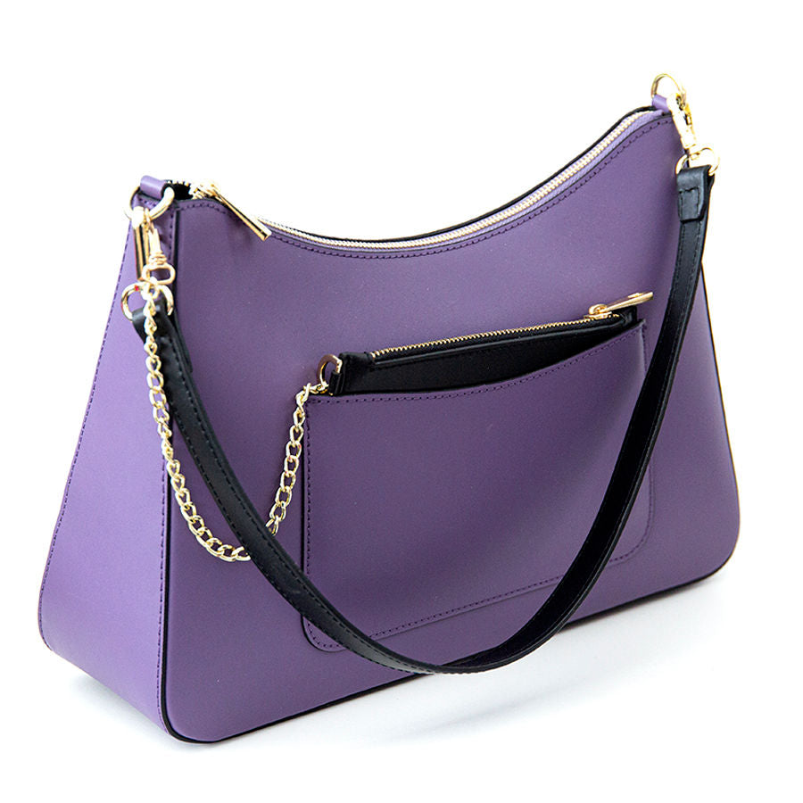 LENA - Elegant purple leather shoulder bag