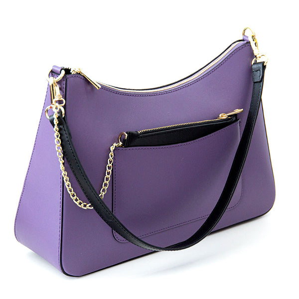 LENA - Elegant purple leather shoulder bag