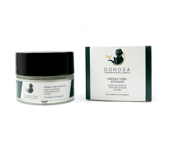 Crema Viso Antietà Con Peptidi, Olio di Vite Rossa, Acido Ialuronico e Idrolato di Mirto Sardo Bio