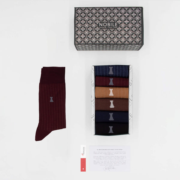Daily Office Box of 6 Short Socks - 3x Solid Color &amp; 3x Ribbed
