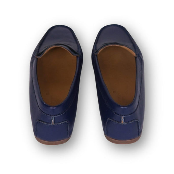 MastroDomenico Women's Handmade Moccasins - Midnight Blue Cyanite