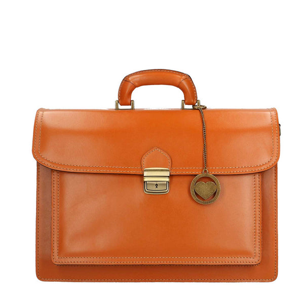 Men's Leather Business Bag, Briefcase, 24 Hour Office Document Holder - 39x30x18 cm - 7008 