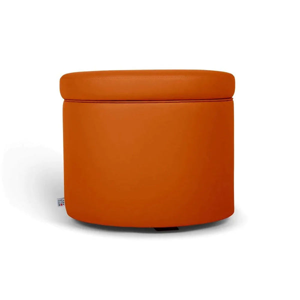 PANDORA 50 ROUND ECO, Pouf Contenitore Ecopelle Rotondo 50 h42