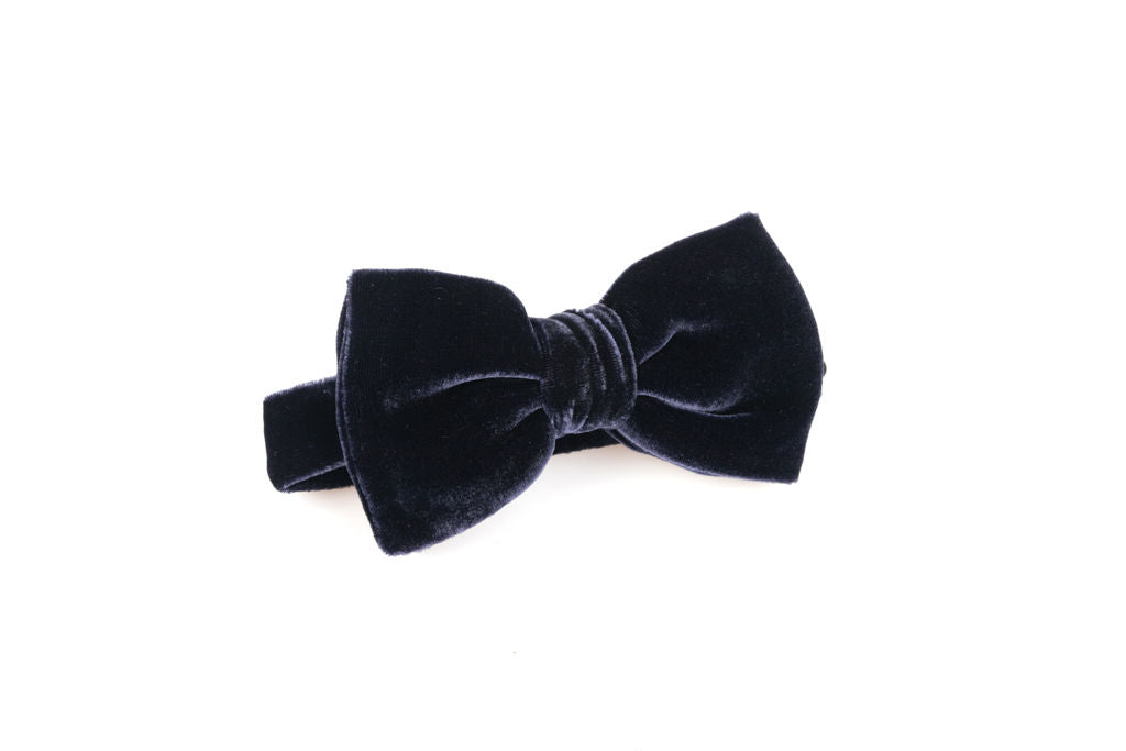 Blue velvet bow tie
