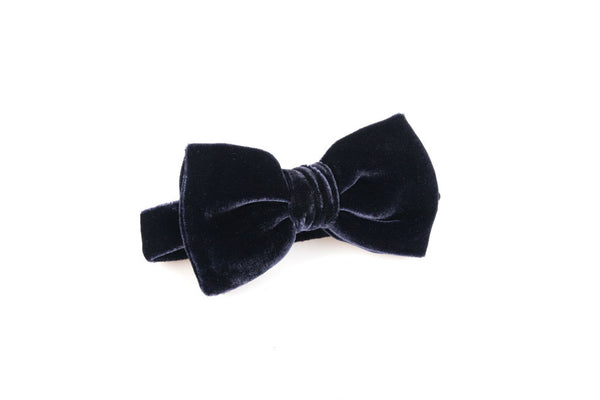 Blue velvet bow tie