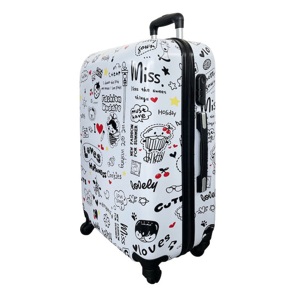 Set of 3 ABS hard trolley suitcases with pattern - RIGIDO_FANTASIA. 